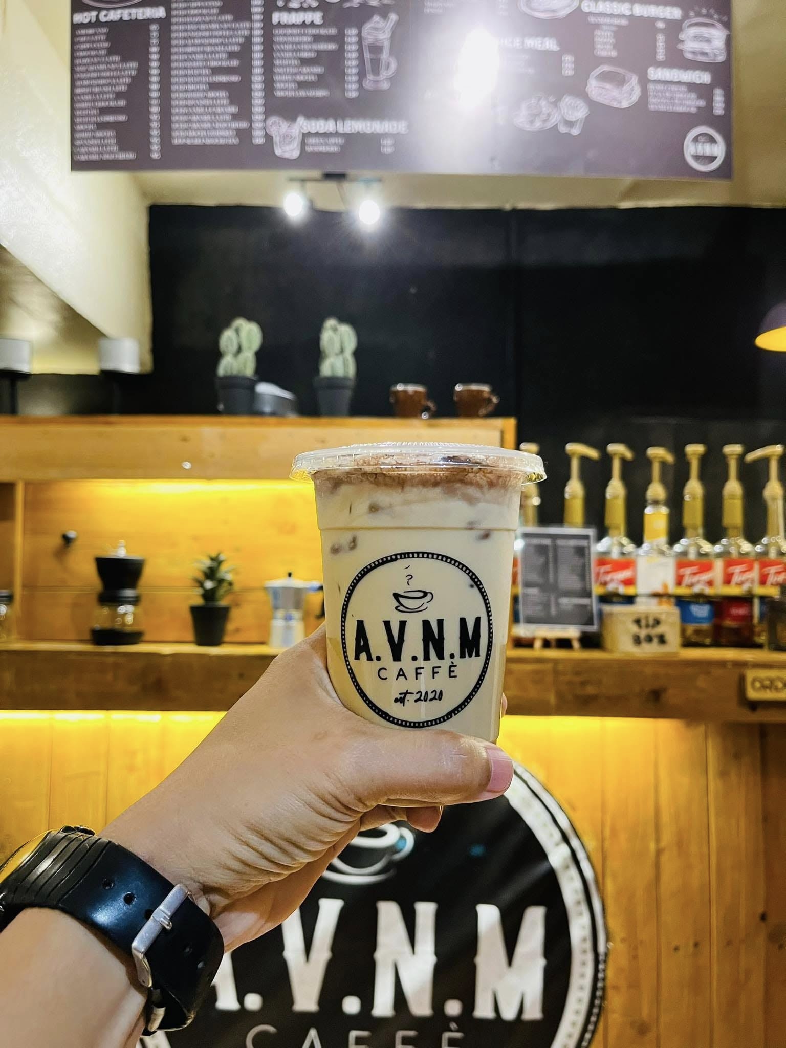 AVNM caffè interior with signature iced coffee